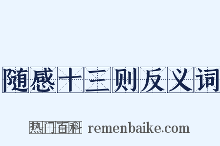 随感十三则反义词是什么意思的图片